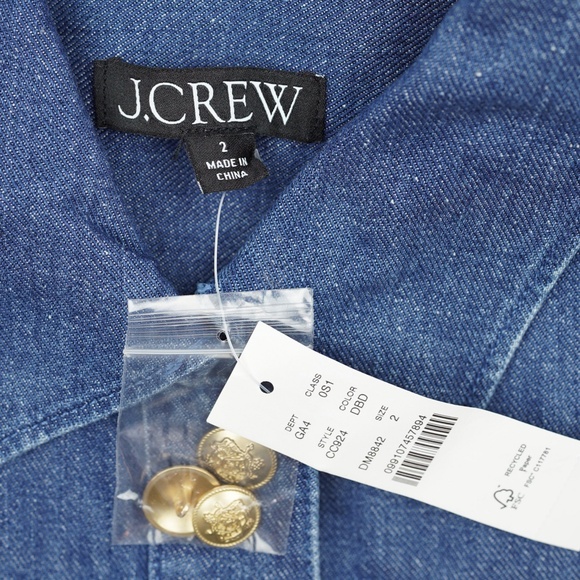 New JCREW Sz 2 Utility Pocket Dress in Denim in Dusk Blue Denim $168 CC924 - Picture 5 of 5